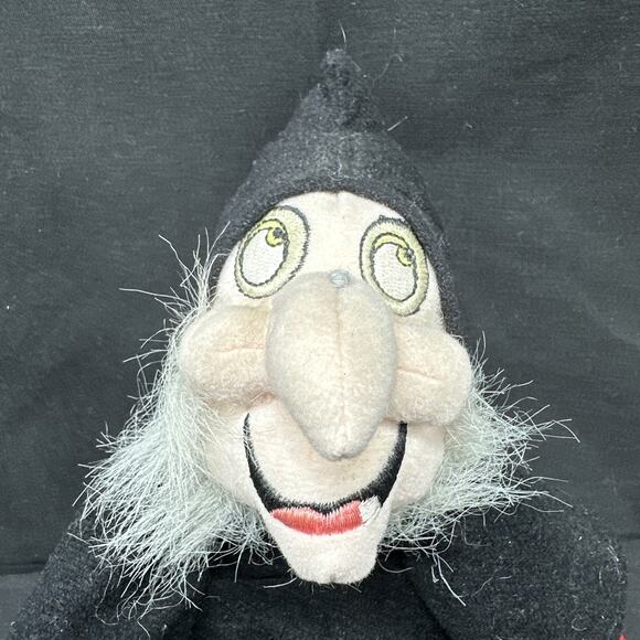 Vintage Snow White Witch Old Hag Club Disney Plush Bean Bag 9” Tags Poison Apple - Picture 2 of 5